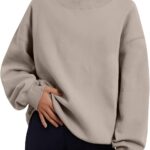 Trendy Queen Womens Oversized Sweatshirts Turtleneck Pullover Long Sleeve Hoodies Tops Fall Fashion Outfits 2025 Clothes