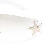 Rimless Y2K Sunglasses for Women Men Wrap Around Fashion Sunglasses Oversized Frameless Trendy Sun Glasses