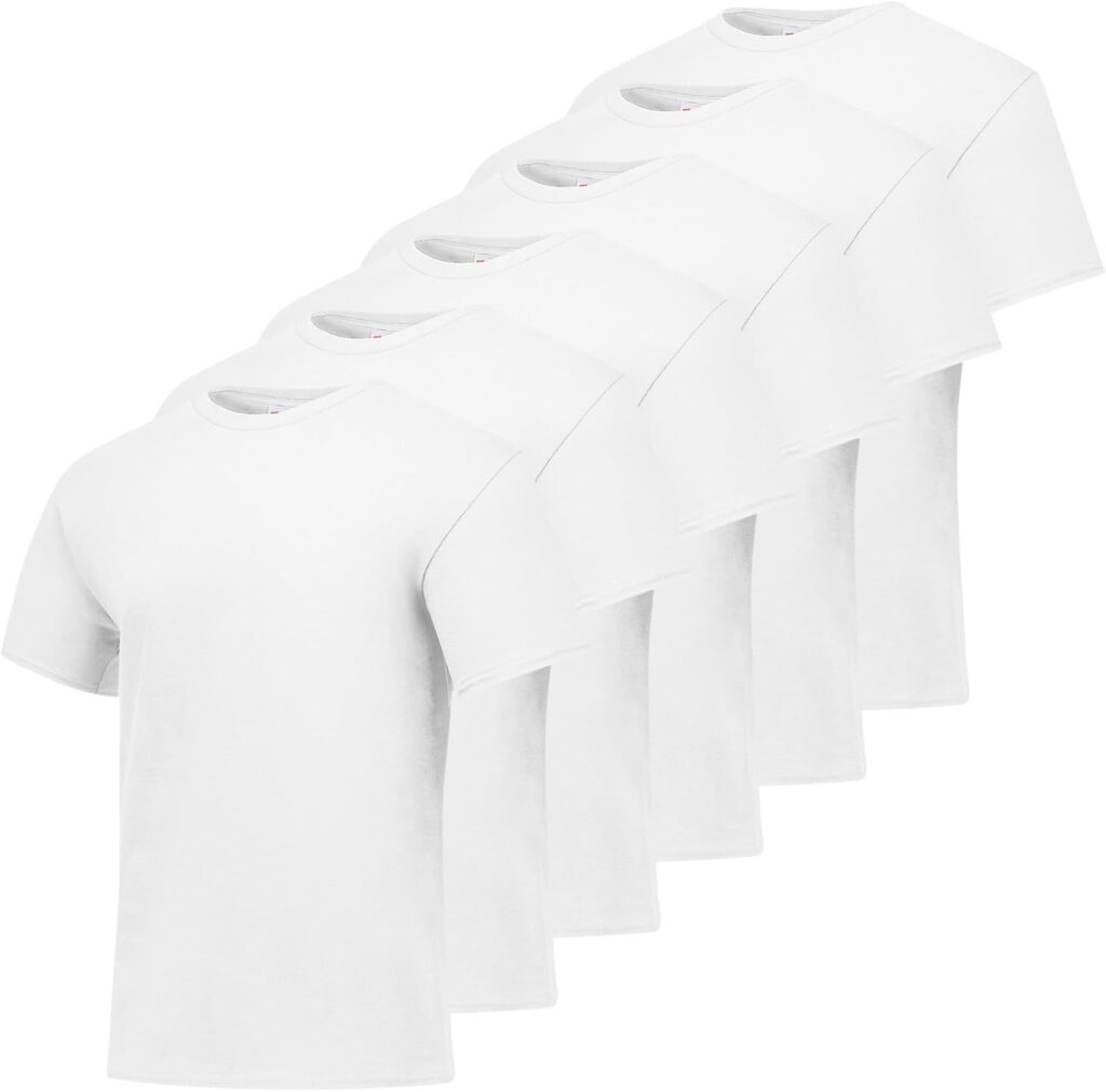 Hanes Men’s Essentials Tshirt 4 and 6 Packs, ComfortSoft Tee, Cotton Shirt for Men