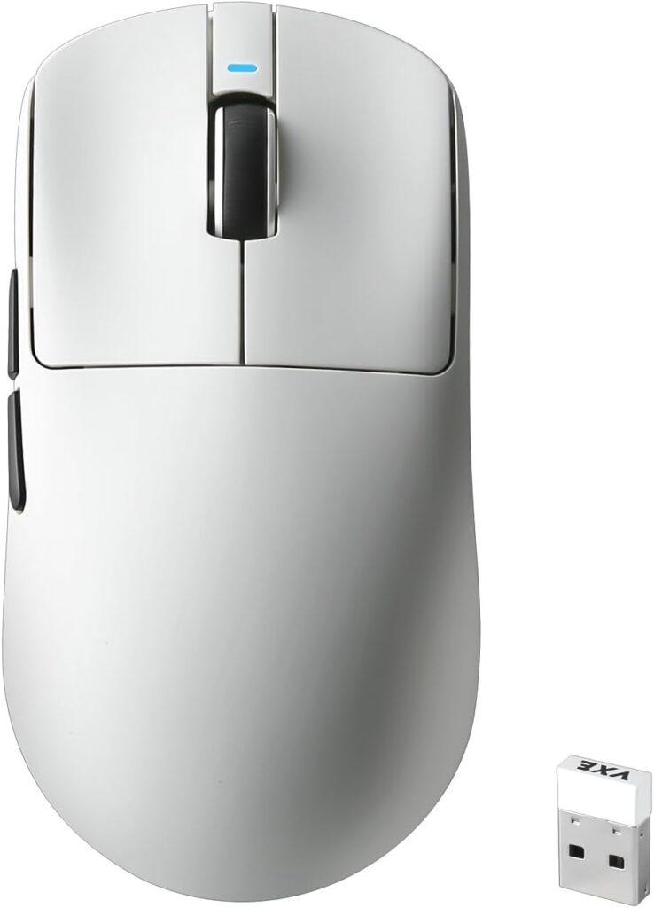 R1 SE+ Wireless Gaming Mouse, 18000 DPI, High-Precision PAW3395 SE Sensor,55g Lightweight,Tri-Mode 2.4G/BT5.0/USB-C Gaming Mouse, Programmable Ergonomic Mice Suitable for Laptops/PC/Mac (White)