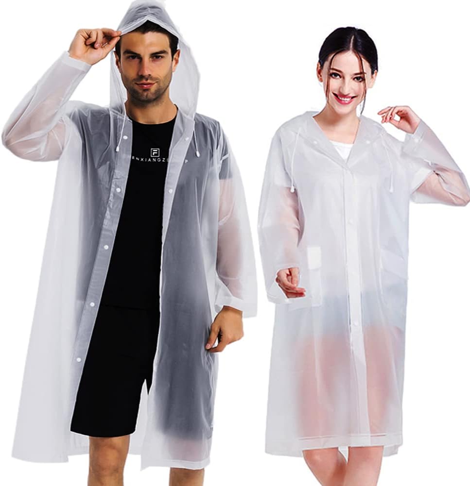 Rain Coats (2 Pack) – Reusable EVA Rain Ponchos For Adults Rain Jackets Raincoats For Men Women