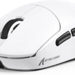 ATTACK SHARK X8SE Wireless Gaming Mouse,Adjustable 25K DPI PAW3311 Optical Sensor,Ergonomic 59g Lightweight,Triple Modes 2.4G/BT/USB-C Wired,500mAH Battery,5 Programmable Buttons for PC/Mac-White