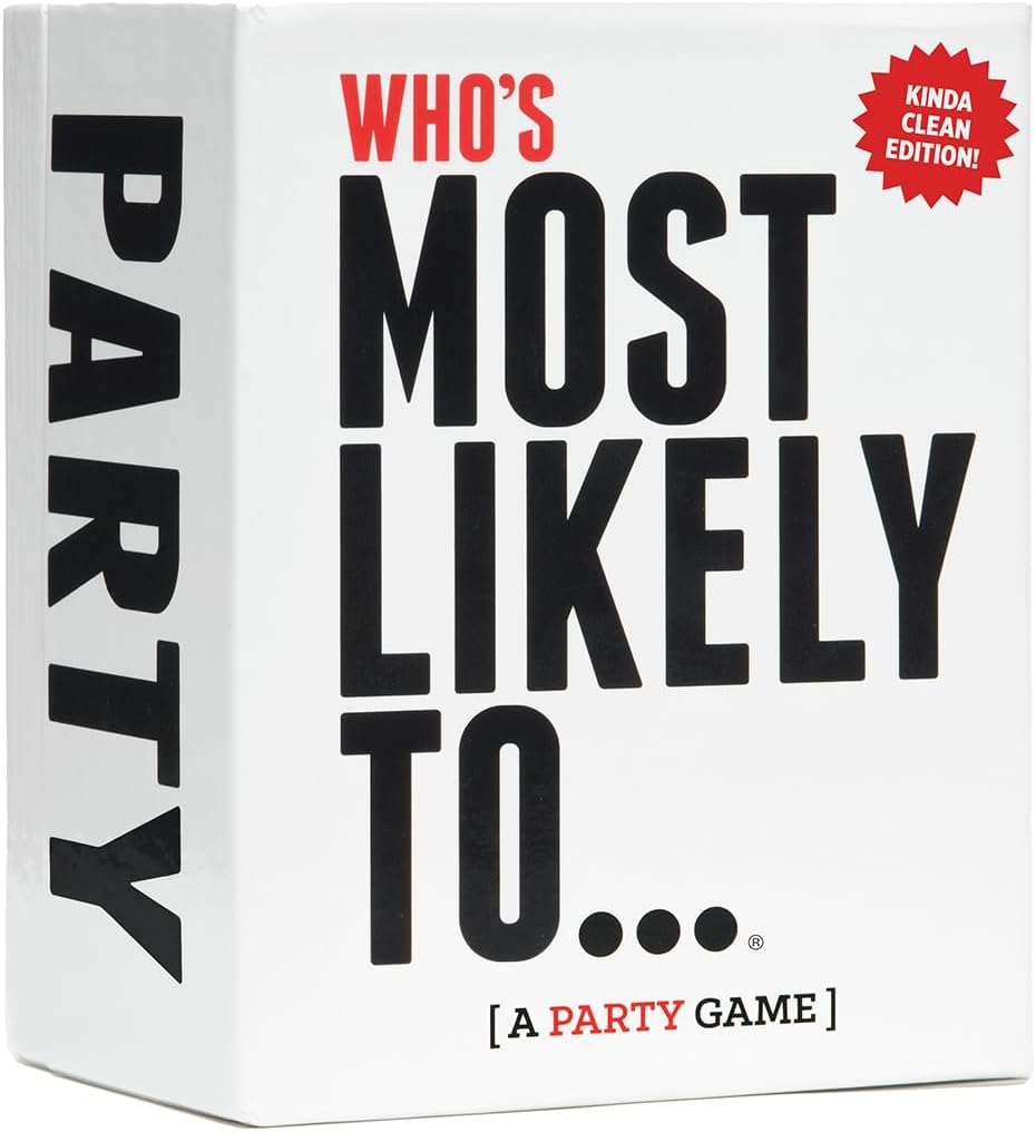 DSS Games Who’s Most Likely to…Kinda Clean Family Edition [A Party Game | Great for Adults, Teens & Kids | Halloween, White Elephant Gift, Stocking Stuffer | Game Nights & Big Groups]