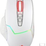 Redragon M690 PRO Wireless Gaming Mouse, 8000 DPI Wired/Wireless Gamer Mouse w/Rapid Fire Key, 8 Macro Buttons, Ergonomic Design for PC/Mac/Laptop, White