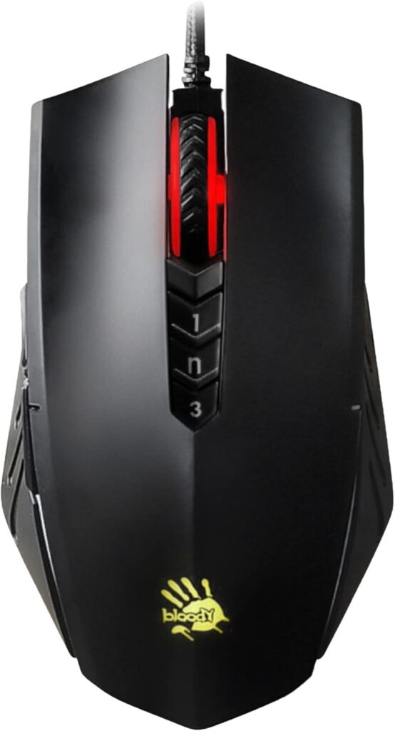 Bloody A70x Optical Gaming Mouse with Light Strike (LK) Switch & Scroll – Fully Programmable and Advance Macros (A70x-MatteBlack)