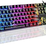 Wired Crack Rainbow Gaming Keyboard, 104 Keys Light Up Mechanical Feeling Computer Keyboard for Windows, Laptop, PC Gamers Office Device, Travel, Easy to Carry on Business Trip,Woking(Black)