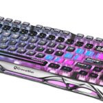 GravaStar Mercury K1 Pro Wireless Mechanical Gaming Keyboard, 75% Layout RGB Custom Keyboard, Electroplated Glossy Frame, Hot-Swappable Linear Switches – Cyberpunk Edition