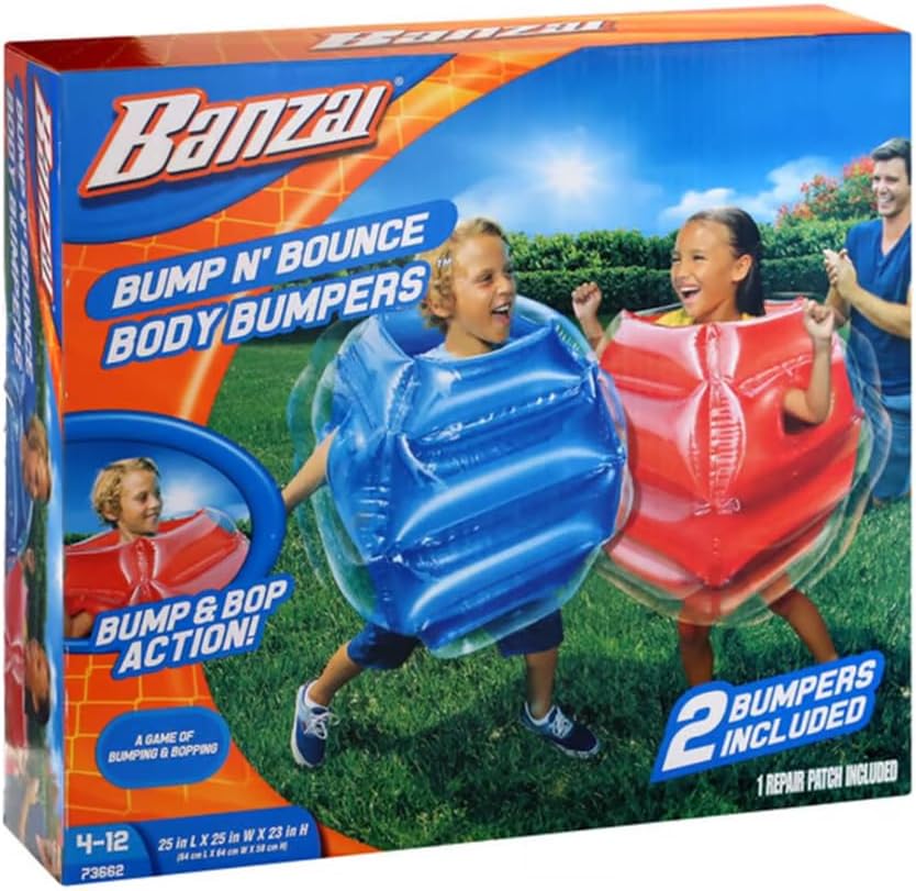 BANZAI Bump N Bounce Body Bumpers (Includes Two / 2) Body Belly Bumper Suit Spring Summer Inflatable Air Backyard Toy