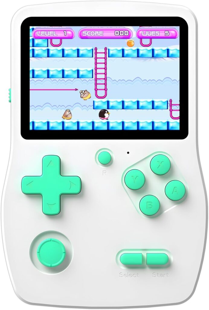 32 Bit Handheld Games for Kids Preloaded 139 Video Games, Portable Video Gaming Player with 3.0″ IPS Screen and Rechargeable Battery, Mini Travel Games Electronic Gifts Toys for Boys Girls, White