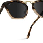 WMP Eyewear – Women’s Oversized Polarized Sunglasses: Square Vintage Style with Metal Double-Bar Bridge