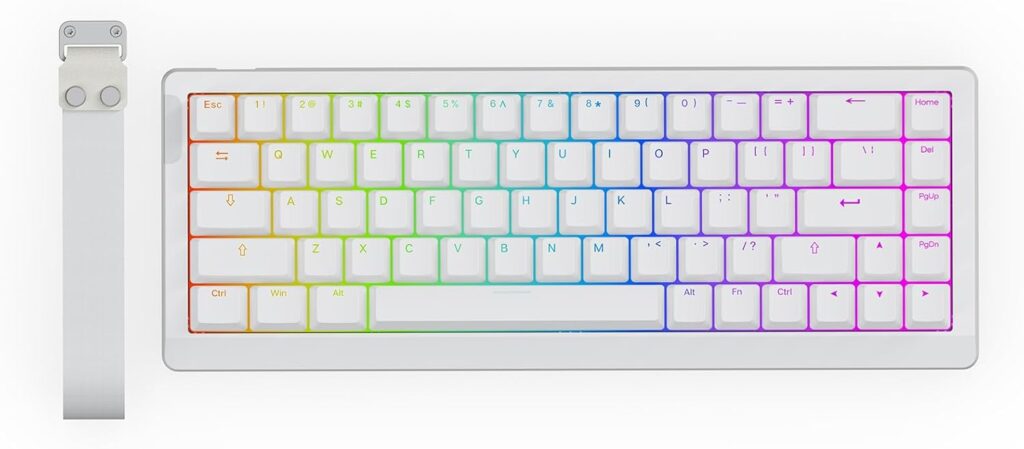 EPOMAKER HE68 Lite Hall Effect Gaming Keyboard, 8k Polling & 128K Scan Rate, 0.01mm Adjustable Trigger, 0.125ms Latency, 5-Layer Sound-Dampened, Snap Key, SOCD, A-RGB, Wired, Mac Software (White)