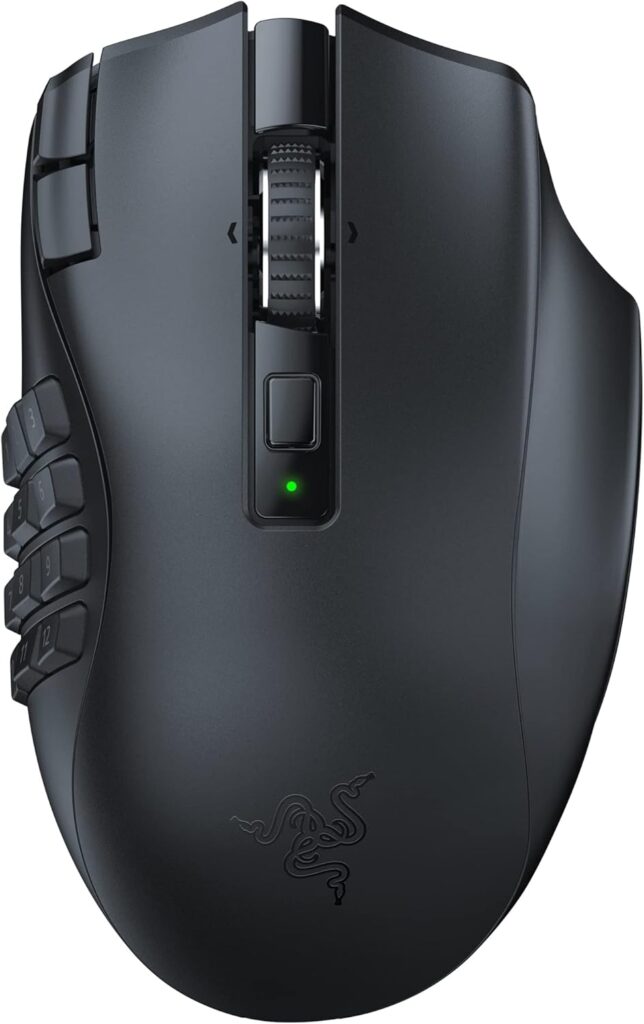 Razer Naga V2 HyperSpeed Wireless MMO Gaming Mouse: 19 Programmable Buttons – HyperScroll Technology – Focus Pro 30K Optical Sensor – Mechanical Mouse Switches Gen-2 – Up to 400 Hr Battery Life