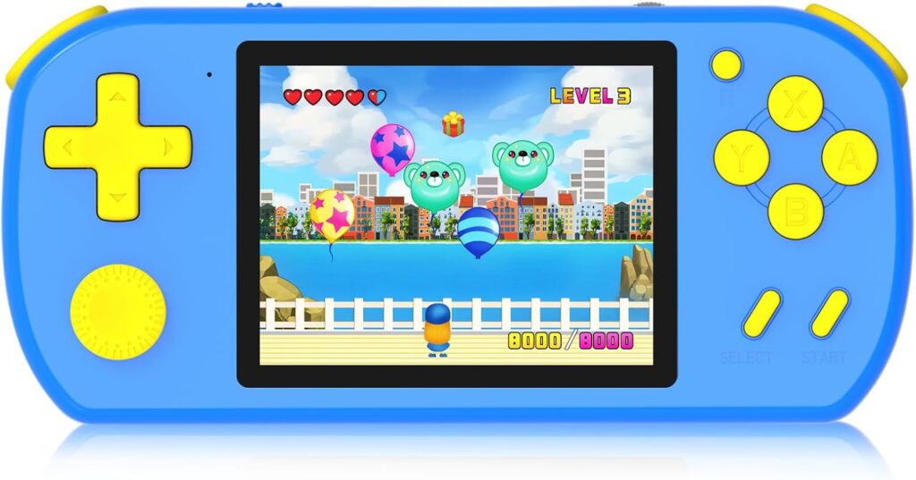 Handheld Games for Kids Built-in 218 Video Games, Portable Kids Travel Toys for Ages 4-13 with Rechargeable Battery 3.0″ HD Screen, Mini Gaming Player Birthday Gifts for Boys Girls (Blue)
