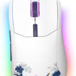 Womier Wired Gaming Mouse, White RGB Anime Mouse w/Ergonomic Computer 12000DPI/6 Programmable Buttons Programmable Buttons for Laptop PC Mac Windows-G705 V2 Kanagawa