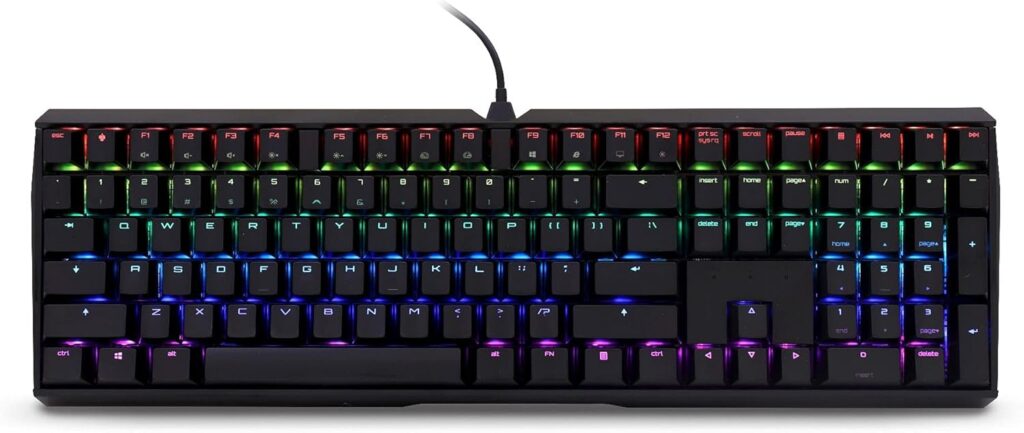 Cherry MX Board 3.0 S Wired Gamer Mechanical Keyboard with Aluminum Housing – MX Brown Switches (Slight Clicky) for Gaming and Office – Customizable RGB Backlighting – Full Size – Black