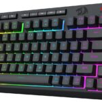 Redragon Portable Wireless Gaming Keyboard, Extra On-Board Macro Keys, Bluetooth/2.4GHz/USB-C, RGB Backlit, Anti-Ghosting, Rechargeable, Software Support, 75% Quiet Membrane Keyboard