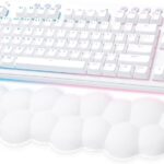 Logitech G715 Wireless Mechanical Gaming Keyboard with LIGHTSYNC RGB, LIGHTSPEED, Tactile Switches (GX Brown), and Keyboard Palm Rest, PC/Mac Compatible – White Mist