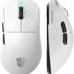 Transformers GM04 63g Lightweight Wireless Gaming Mouse, 12000 DPI, PAW3311 Sensor, 100h Battery Life, 2.4G/USB-C/Bluetooth Wireless Mouse with 5 Programmable Buttons for PC/Mac/Laptop(White)