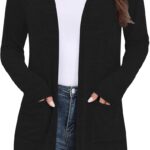 Yincro Womens Lightweight Cardigan Long Sleeve Open Front Casual Sweater Cardigans with Pockets