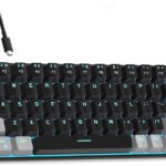 MageGee Portable 60% Mechanical Gaming Keyboard, MK-Box LED Backlit Compact 68 Keys Mini Wired Office Keyboard with Red Switch for Windows Laptop PC Mac – Black/Grey