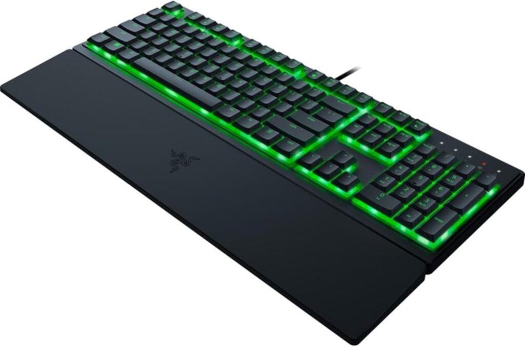 Razer Ornata V3 X Gaming Keyboard: Low Profile Keys – Silent Membrane Switches – Spill Resistant – Chroma RGB Lighting – Ergonomic Wrist Rest – Snap Tap