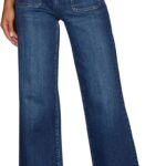 KUNMI Women’s Wide Leg Jeans High Waisted Straight Leg Stretchy Denim Pants with Pockets