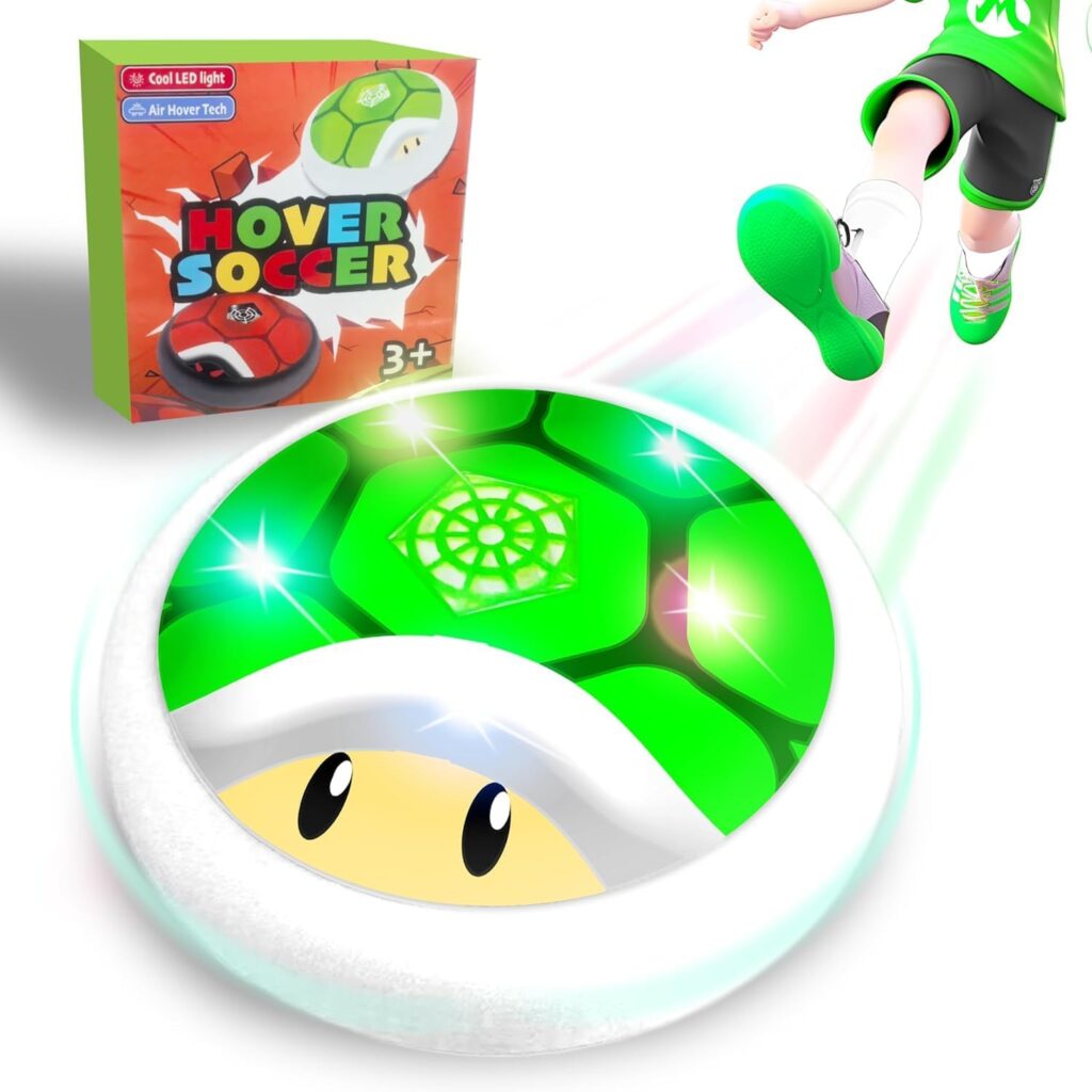 Hover Soccer Ball with LED Lights, Indoor Games for Boys, Turtle Shell Toys for Kids Ages 3-12, Kids Boys Christmas Birthday Gifts, Air Floating Soccer