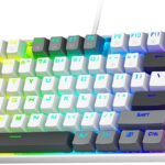 Redragon K552P Mechanical Gaming Keyboard TKL with 18 Backlight Modes, Hot-Swappable Red Switches, 87-Key Compact Ergonomic Design, N-Key Rollover & Software Programmable Macro – RGB, White Grey