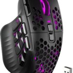 SM809 Pro Wireless MMO Gaming Mouse with 9 Side Buttons,24000 DPI,Triple Connectivity (2.4G/BT5.0/Wired) RGB MMO Mouse for Gamer,16 Programmable Macros,Up to 350H Battery Life,Black