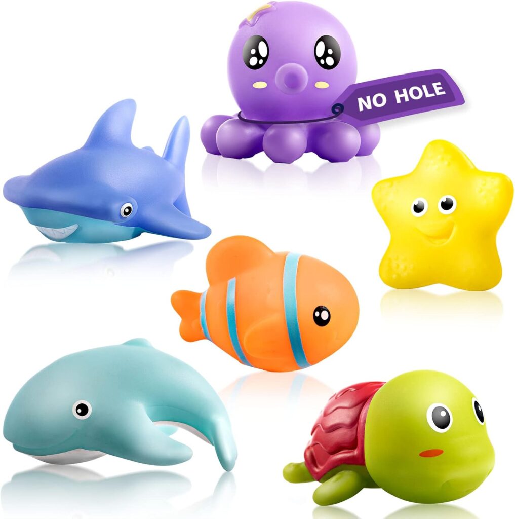 Hely Cancy Infant Bath Toys for 18 Months – No Hole Animal Bathtub Toys, Baby Bath Tub Toys
