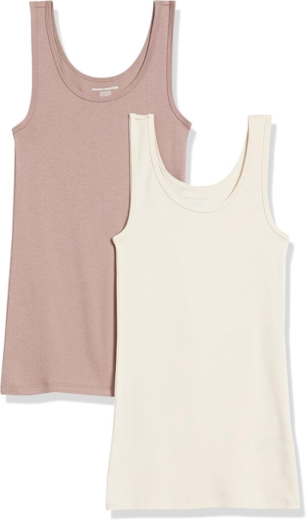 Amazon Essentials Women’s Slim-Fit Tank Top, Pack of 2