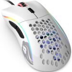 Glorious Model D Wired Gaming Mouse – 68g Superlight Honeycomb Design, RGB, Ergonomic, Pixart 3360 Sensor, Omron Switches, PTFE Feet, 6 Buttons – Glossy White