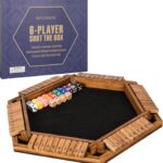1-6 Players Shut The Box Dice Game, Wooden Board Table Math Game for Kids Adult with 24 Dice, Close The Box Game for Family, Party, Christmas, Birthday
