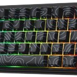RK ROYAL KLUDGE R65 Wireless Mechanical Keyboard with Volume Knob, 60% Gaming Keyboard Topographic, Tri-Mode 2.4Ghz/USB-C/BT, Gasket Mount, QMK/VIA, PBT Keycaps, Hot Swappable Cream Switch, Black