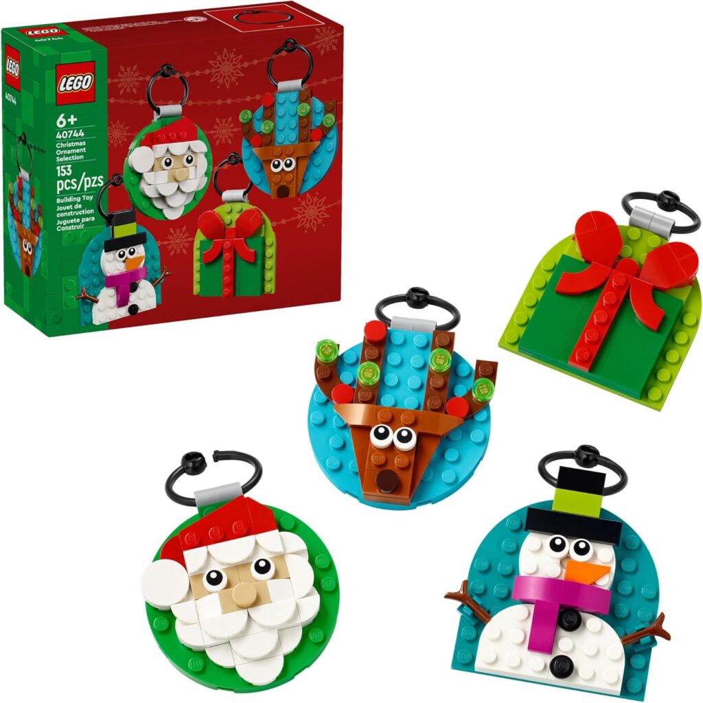 LEGO Christmas Ornament Selection Building Toys – Holiday Crafts for Family, Kids, Boys & Girls, Ages 6+ – Hanging Christmas Decorations for Tree – 40744