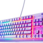 SteelSeries Apex 3 TKL Lavender RGB Gaming Keyboard — Tenkeyless Compact Form Factor — 8-Zone RGB Illumination — Water and Dust Resistant — Whisper-Quiet Gaming Switch
