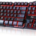 Rii RK100 3 Colors LED Backlit Mechanical Feeling USB Wired Multimedia Gaming Keyboard, Office Keyboard for Working or Primer Gaming,Office Device