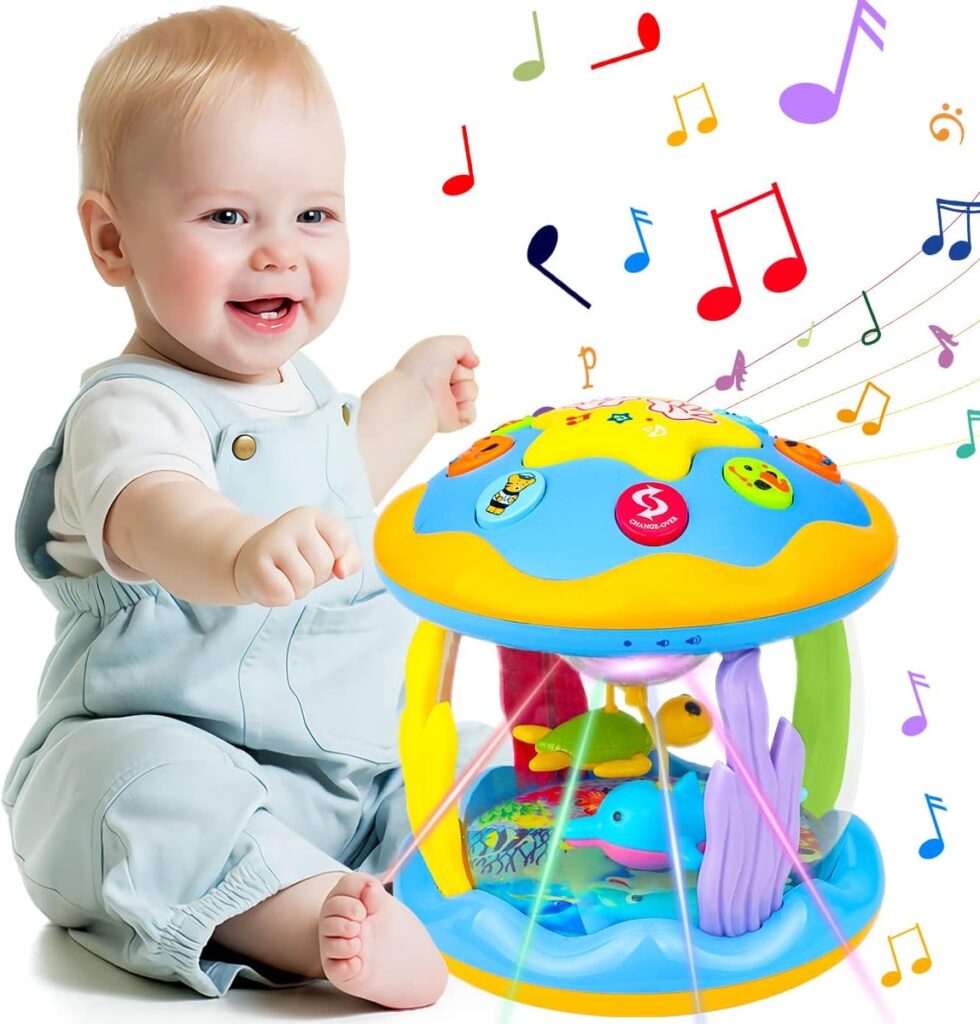 Baby Toys 6 to 12 Months – Musical Learning Infant Toys 12-18 Months – Babies Ocean Rotating Light Up Toy for Toddlers 1 2 3+ Years Old Boys Girls Baby Gifts