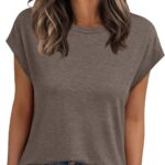 AUTOMET Womens Cap Sleeve Summer Tops T Shirts Business Casual Dressy Spring Fashion Outfits Cute Trendy Clothes 2025