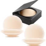 VOCH GALA Nipple Covers 2 Pairs-Seamless and Sheer Adhesive Silicone Nipple Pasties for Women Reusable, Sticky Breast Petals