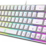 Snpurdiri 60% Percent Gaming Keyboard, Compact RGB Backlit Ergonomic Small Mini Keyboard for Windows, PC, Laptop, Gaming (68 Keys, White)