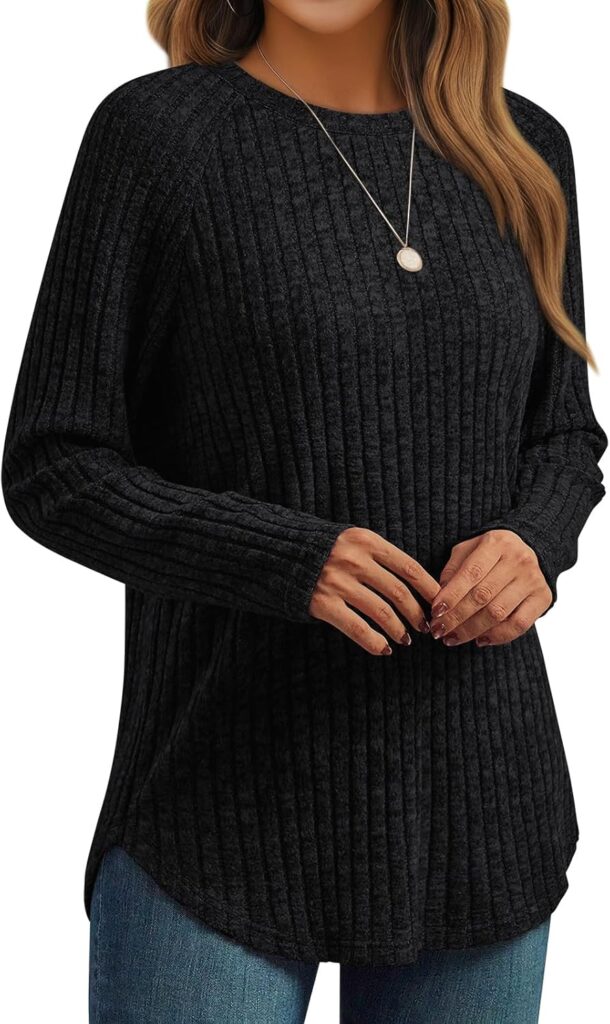 AUTOMET Womens Long Sleeve Shirts Fall Fashion Tops 2025 Crewneck Dressy Sweaters Tunic Winter Clothes Casual Outfits