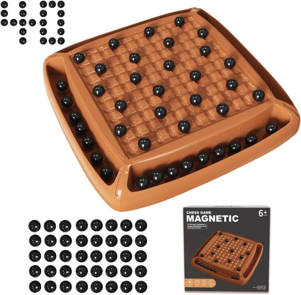 Magnetic Game Chess, Magnet Game Board Games for Kids and Adults, Magnet Chess Set Family Games Ideal for Family and Friend Games Night, 2-4 Players