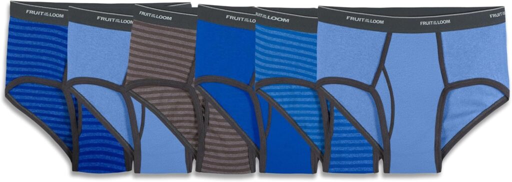 Fruit of the Loom Men’s Underwear Briefs, Tag Free & Moisture Wicking, Assorted Color Multipacks