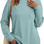 AUTOMET Womens Long Sleeve Tops Loose Fit Fall Cute Thick T Shirts Winter Cruise Outfits Trendy Clothes