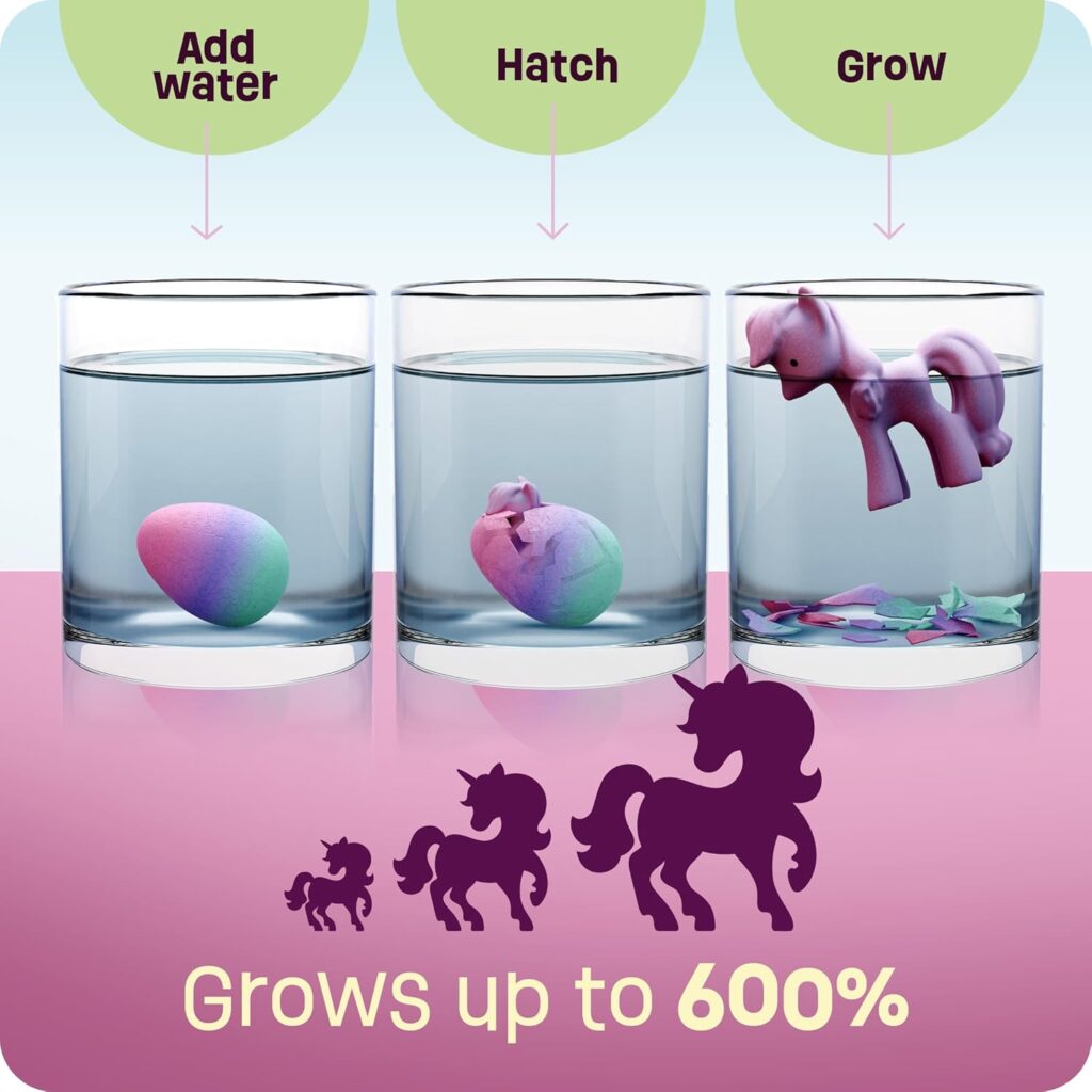 Dan&Darci Unicorn Hatching Surprise Eggs for Kids – 6 Pack – Grows 600% – Unicorn Toys for Girls Age 3-8 – Birthday Gift Ideas and Party Favors for 3+ Year Old Girl – Gifts for Ages 3 4 5 6 7 8 Years