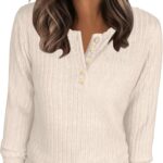 ANRABESS Womens Long Sleeve Henley Shirts Button Down Tunic Tops Fall Lightweight Sweaters Business Casual Blouses 2025