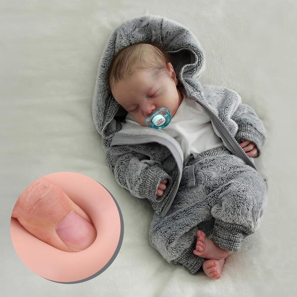BABESIDE Lifelike Reborn Baby Dolls Silicone Full Body Boys – 17-Inch Real Baby Feeling Realistic-Newborn Baby Doll Full Body Vinyl Real Life Baby Dolls with Toy & Gift Box for Kids