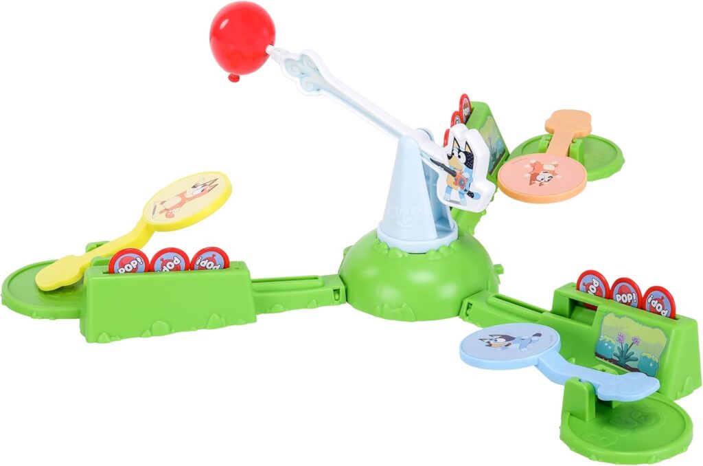 Bluey Keepy Uppy Game, Motorized Toddler Game with Bingo and Chilli Character Paddles, Games for 4+ Year Olds