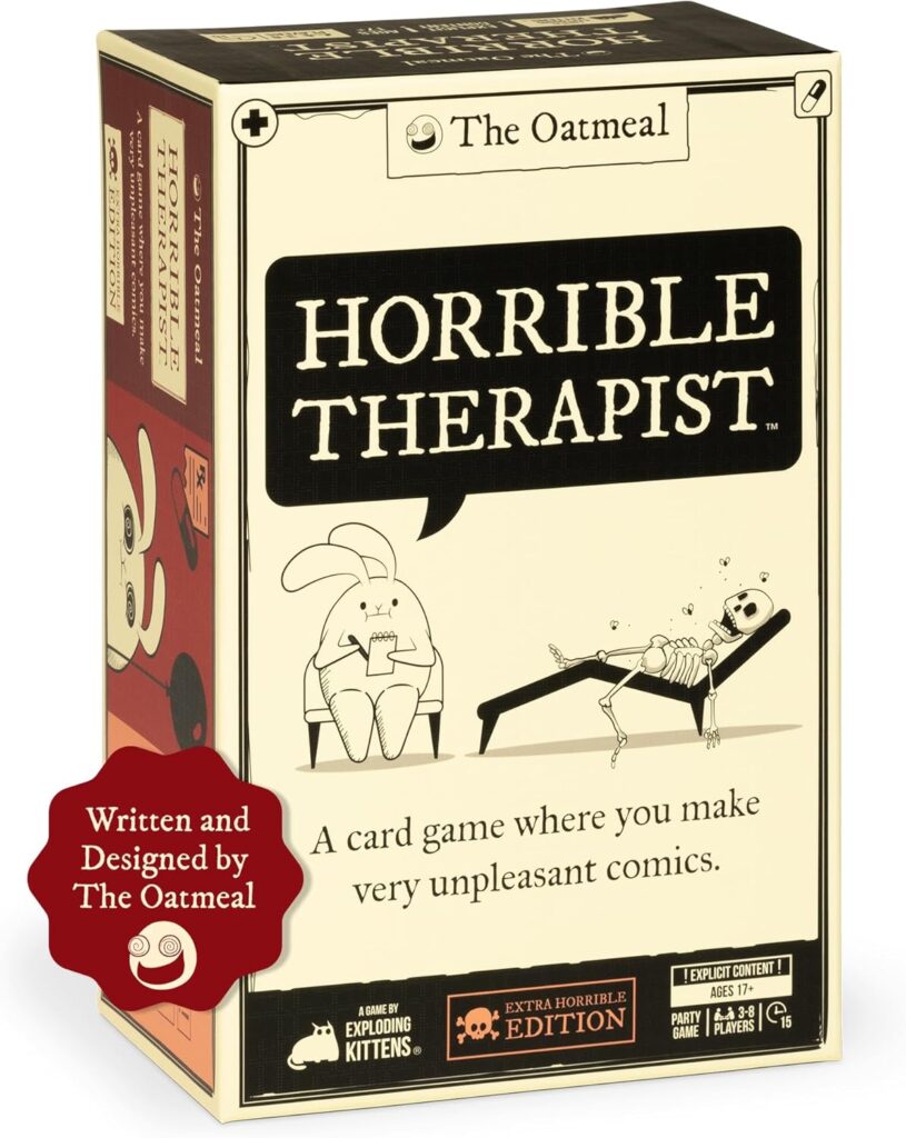Horrible Therapist: Extra Horrible Edition by Exploding Kittens – A Card Game for 3-8 Players, Ages 17+ – Adult Party Game for Family Night